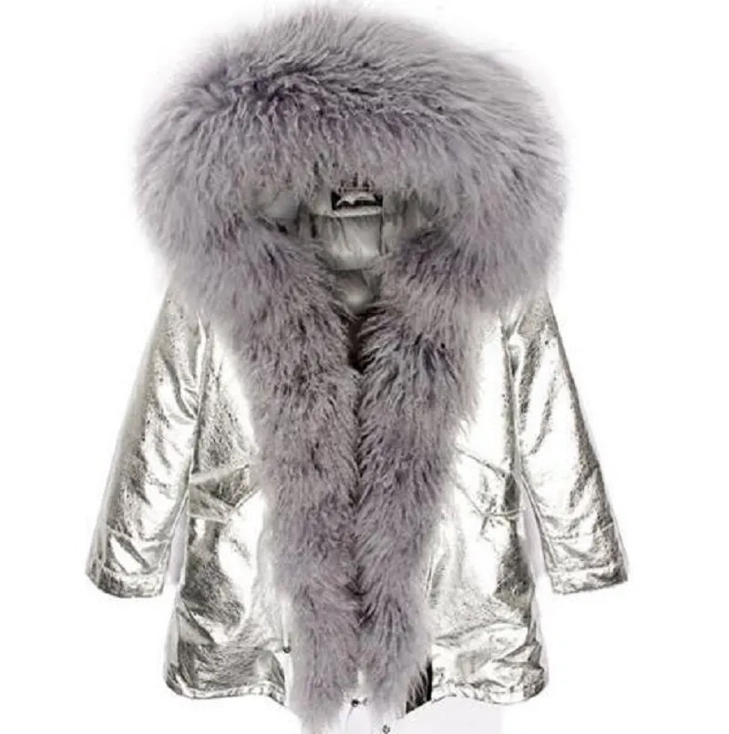 Women's Winter Casual Short Slim Hooded Parka With Sheep Fur
