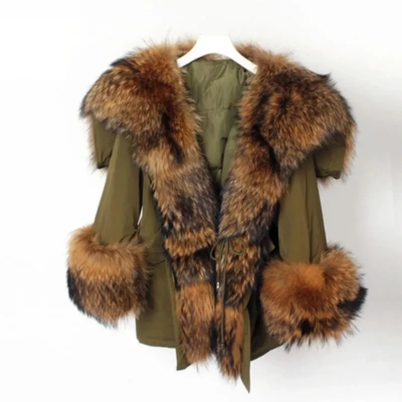 Women's Winter Long Hooded Thick Parka With Fox Fur