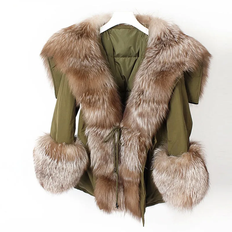Women's Winter Long Hooded Thick Parka With Fox Fur