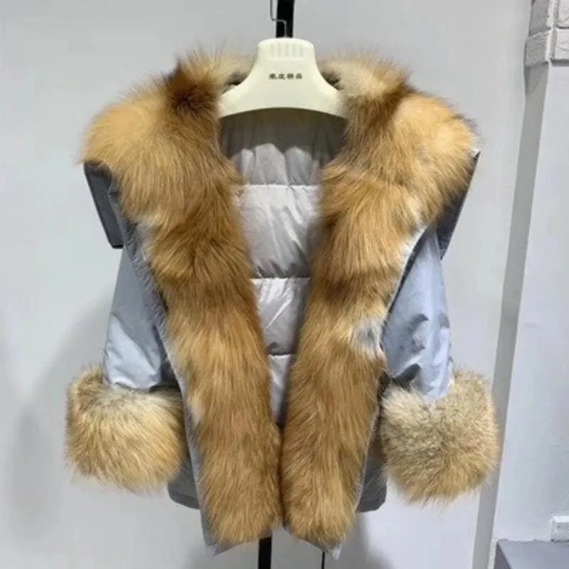 Women's Winter Long Hooded Thick Parka With Fox Fur
