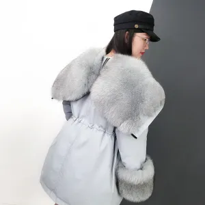 Women's Winter Long Hooded Thick Parka With Fox Fur