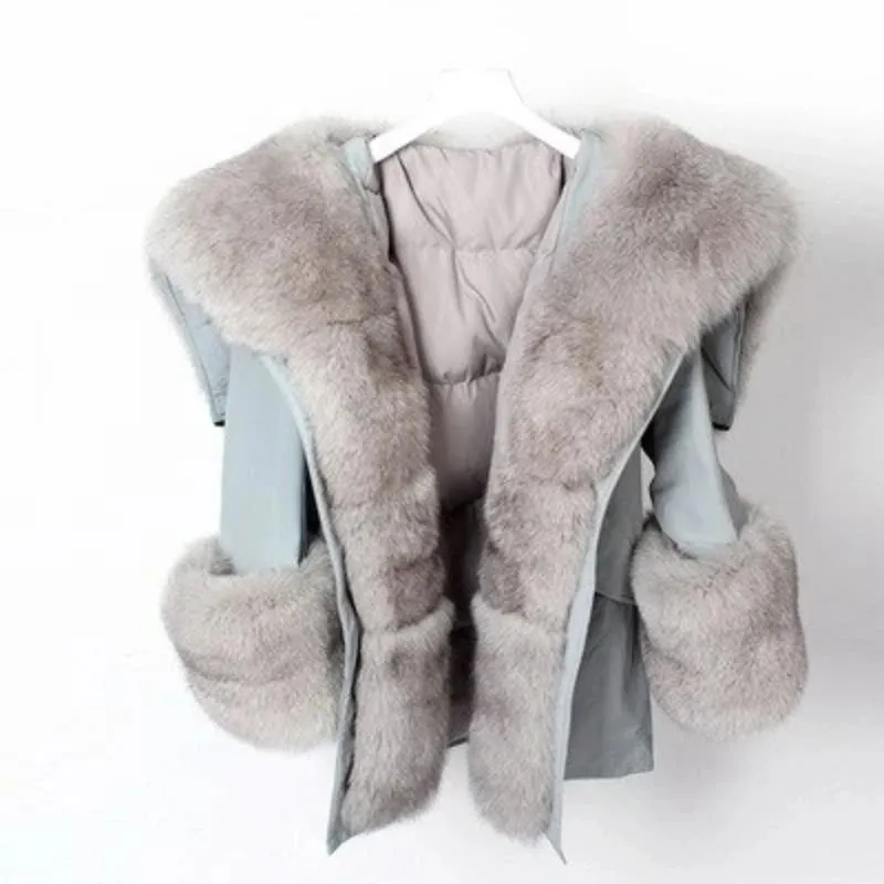 Women's Winter Long Hooded Thick Parka With Fox Fur