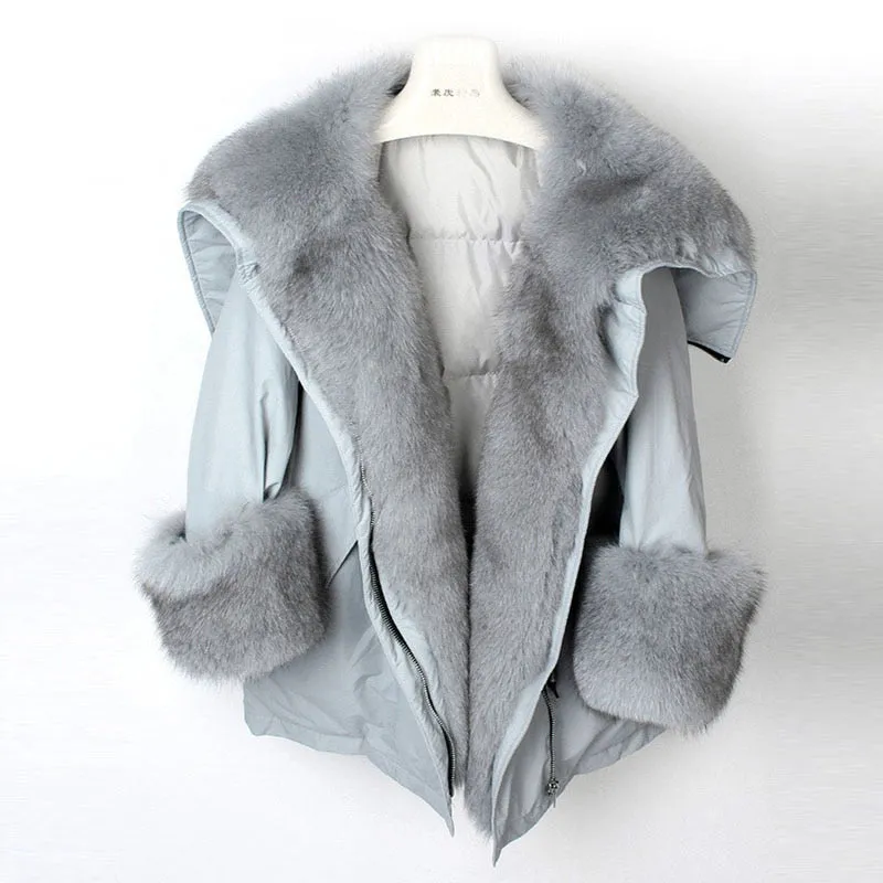 Women's Winter Long Hooded Thick Parka With Fox Fur