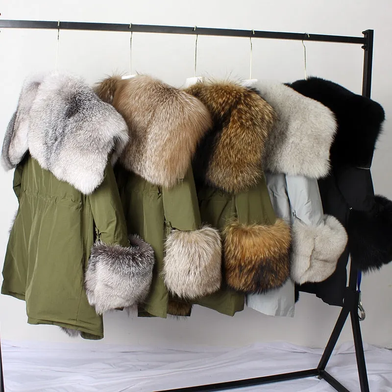 Women's Winter Long Hooded Thick Parka With Fox Fur