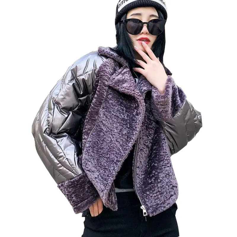Women's Winter Loose Patchwork Padded Parka With Pockets