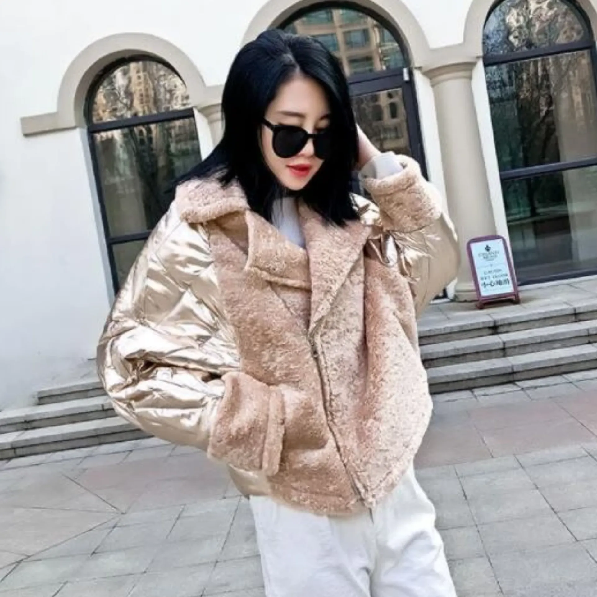 Women's Winter Loose Patchwork Padded Parka With Pockets