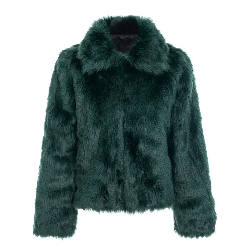 Women's Winter Pocket Faux Fur Coat