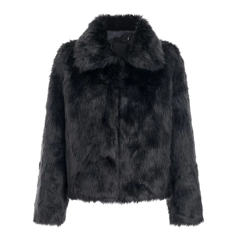 Women's Winter Pocket Faux Fur Coat