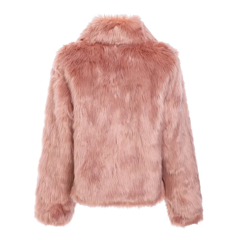 Women's Winter Pocket Faux Fur Coat