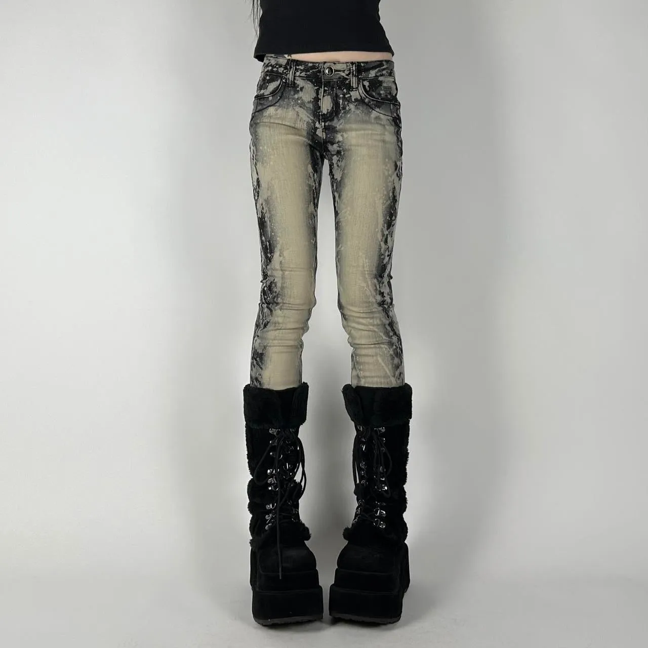 Y2K Baby Phat Concrete Wash Jeans (XXS)