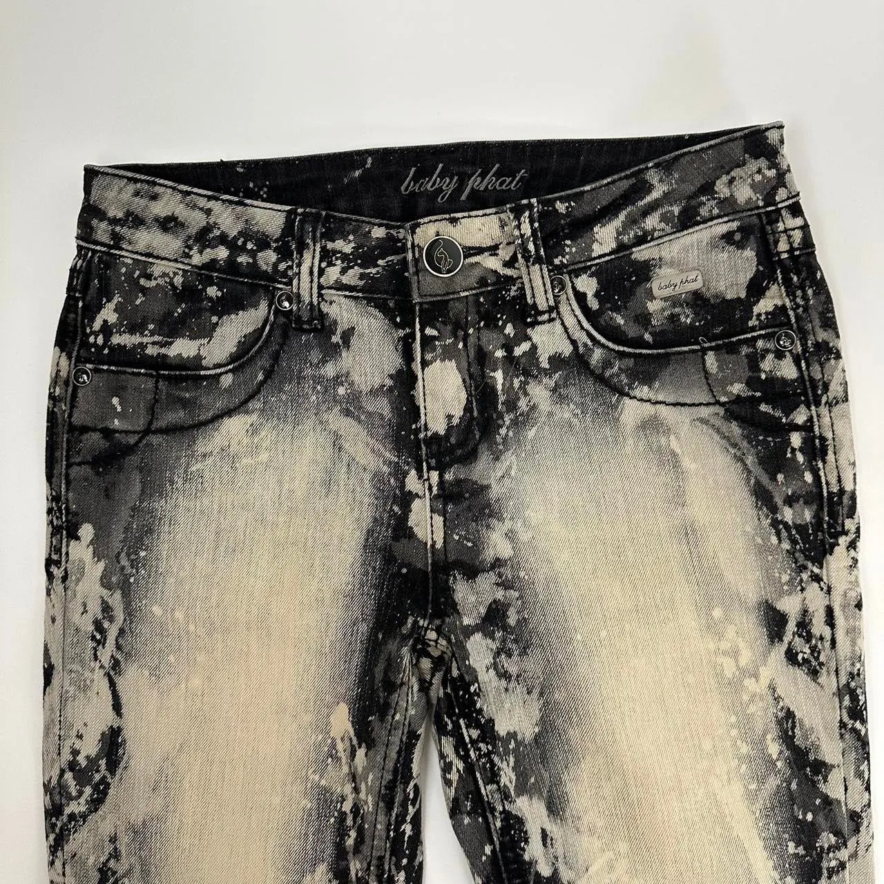 Y2K Baby Phat Concrete Wash Jeans (XXS)