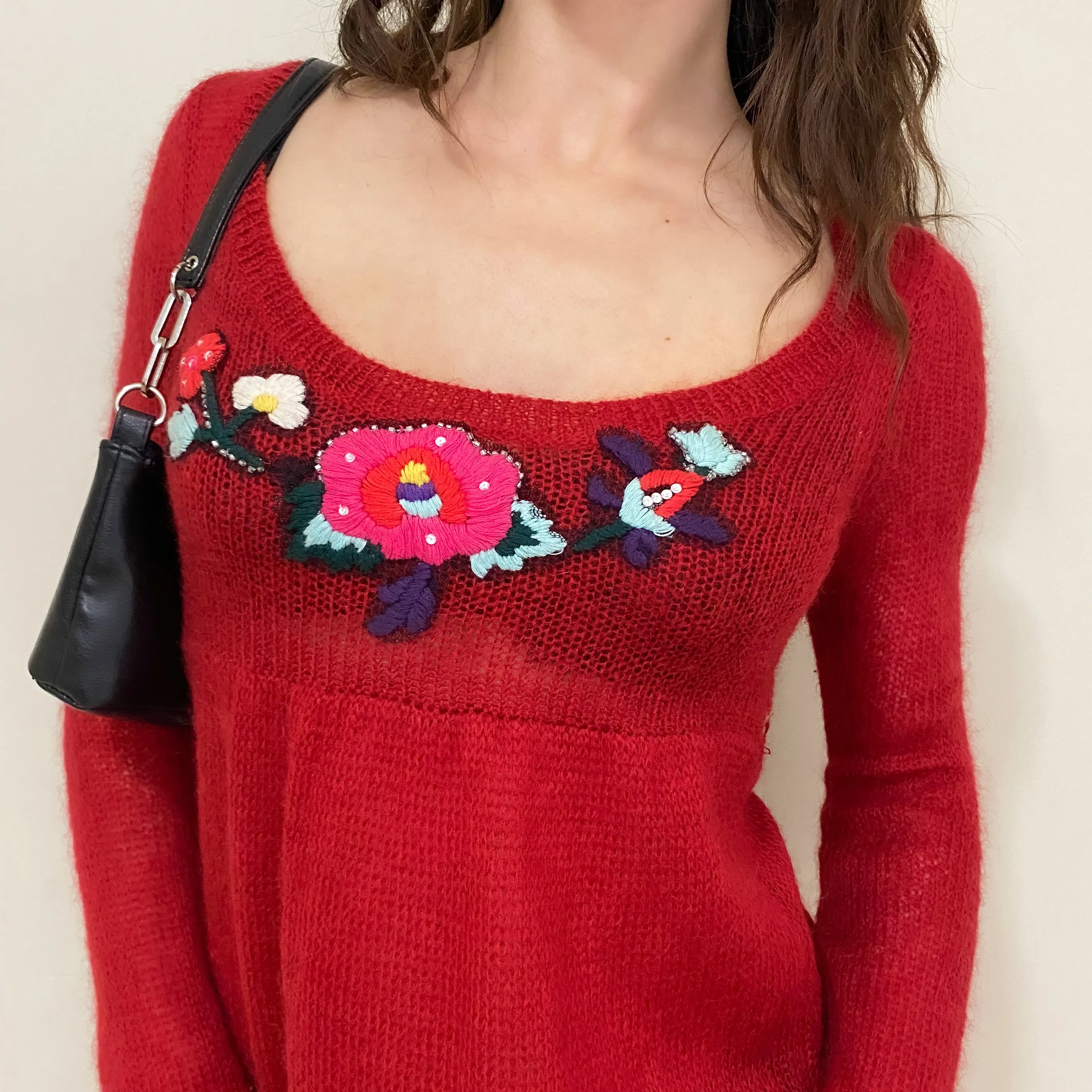 Y2K Babydoll Mini Sweater Dress