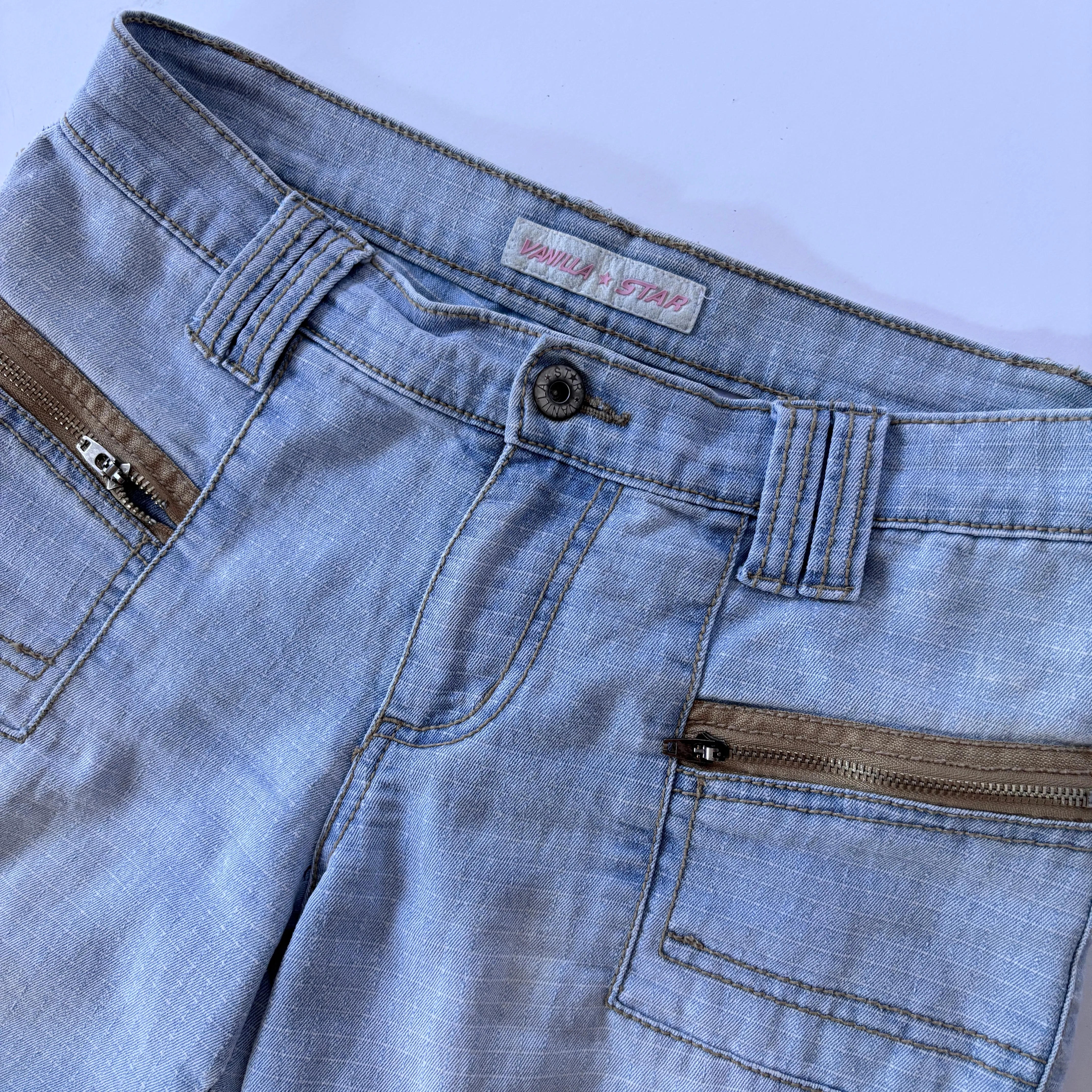 Y2K Low Rise Denim Capris (XS)